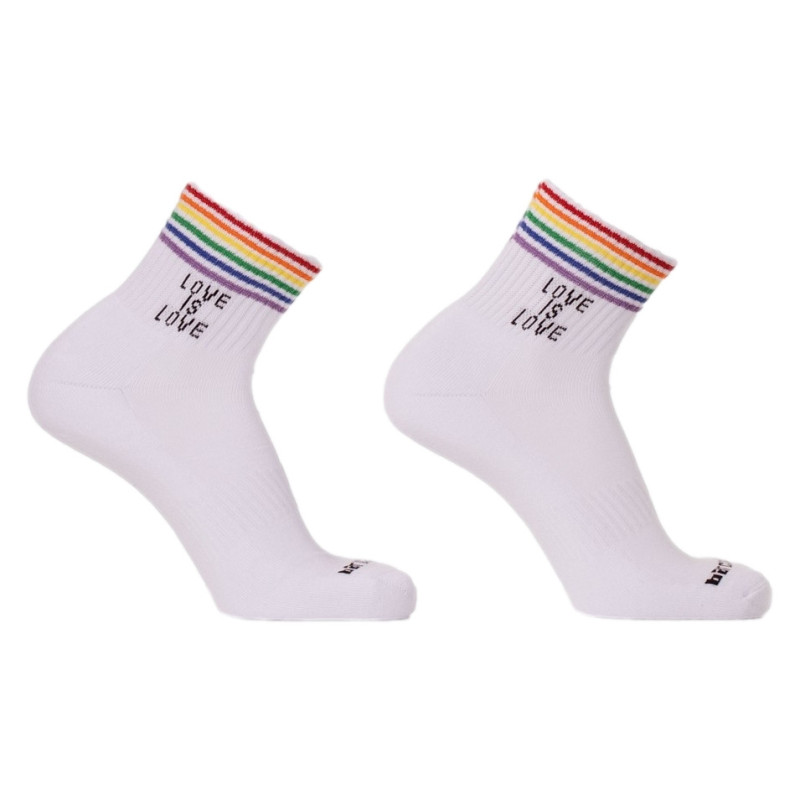 Barcode Berlin Chaussettes Love is Love Rainbow-Blanc